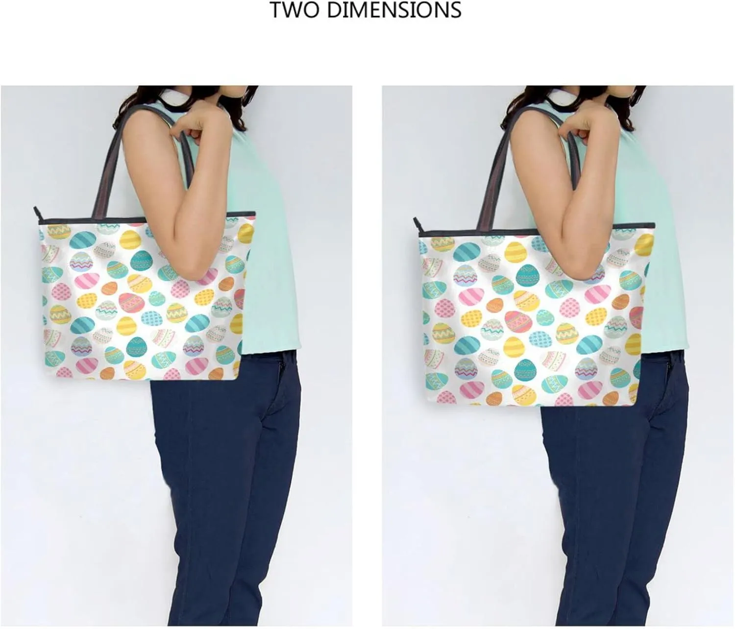 JSTEL Pattern Tote Bag for Women with Zipper Pocket Polyester Tote Purse Pattern Handbag Pattern Tote Purse