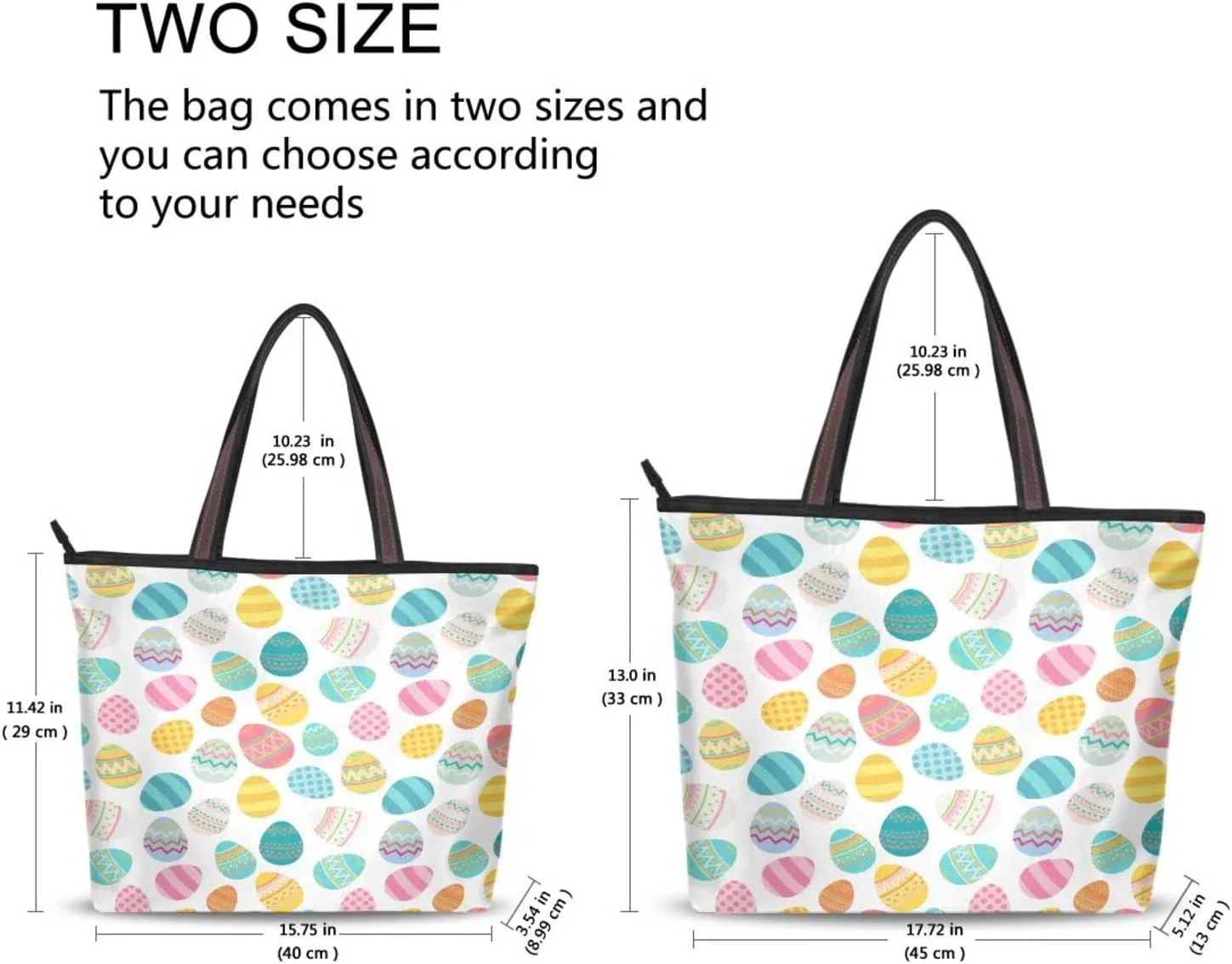 JSTEL Pattern Tote Bag for Women with Zipper Pocket Polyester Tote Purse Pattern Handbag Pattern Tote Purse