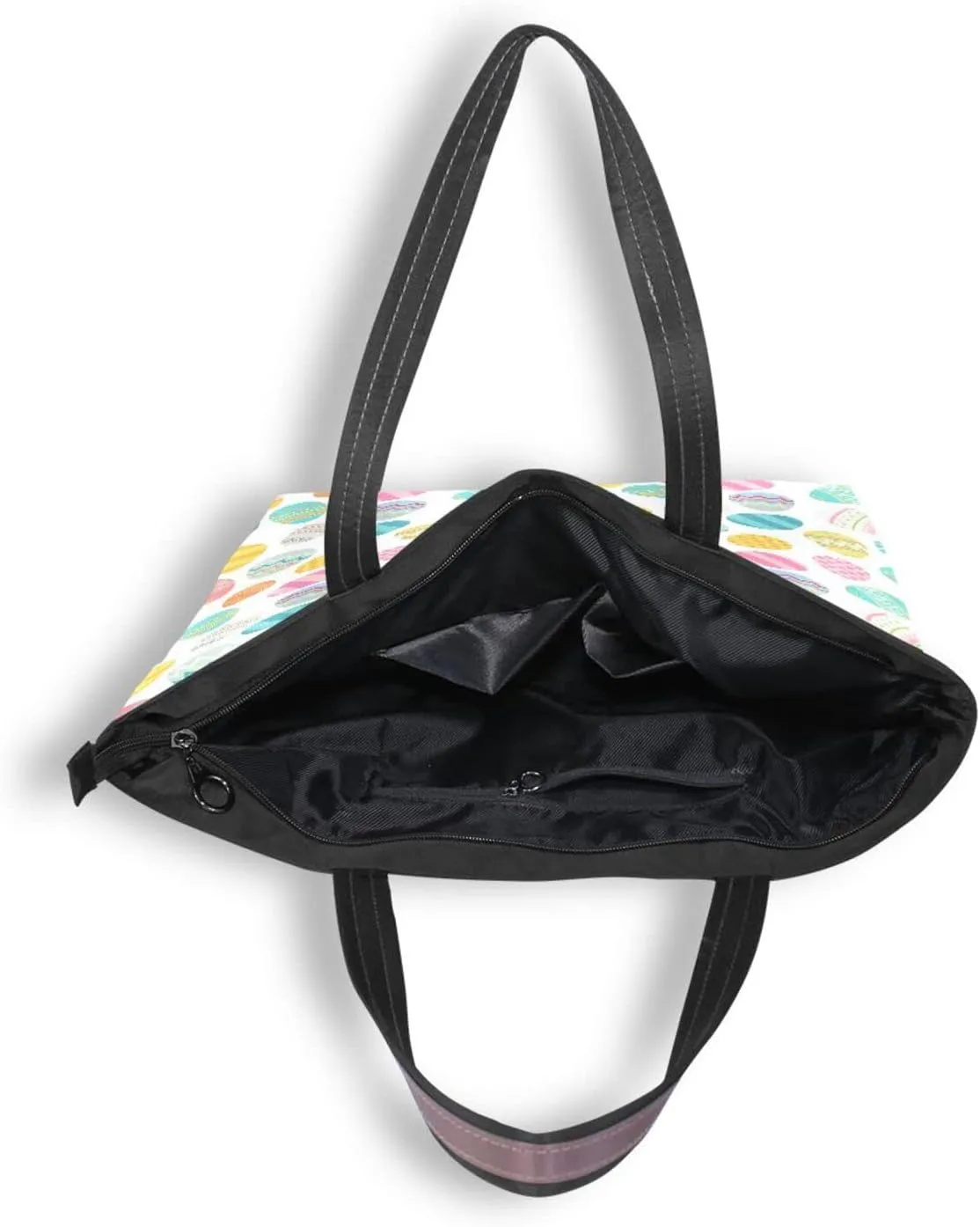 JSTEL Pattern Tote Bag for Women with Zipper Pocket Polyester Tote Purse Pattern Handbag Pattern Tote Purse
