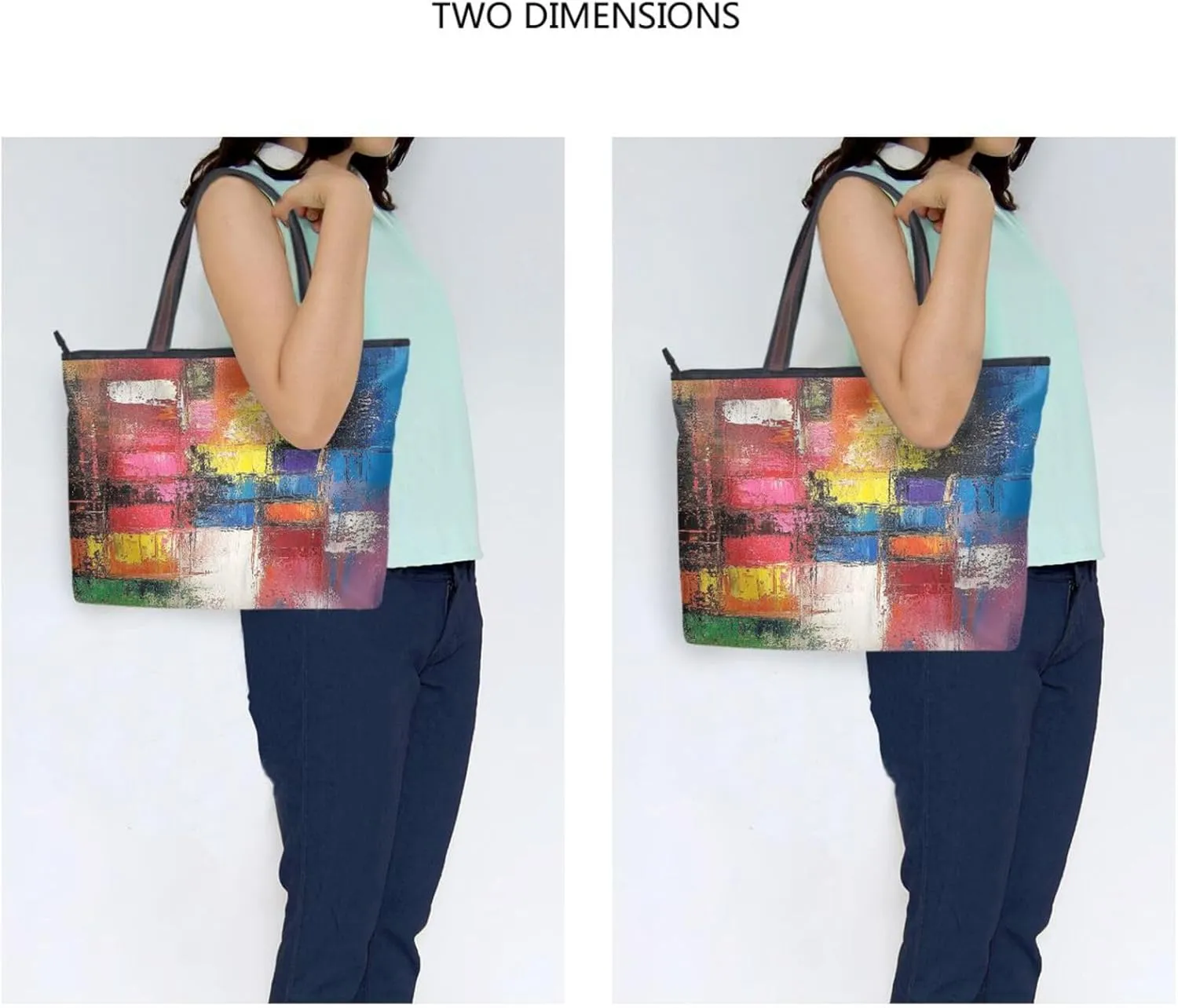 JSTEL Tote Bag for Women with Zipper,Polyester Tote Purse Holiday Tote Bag Work Handbag Women Gift