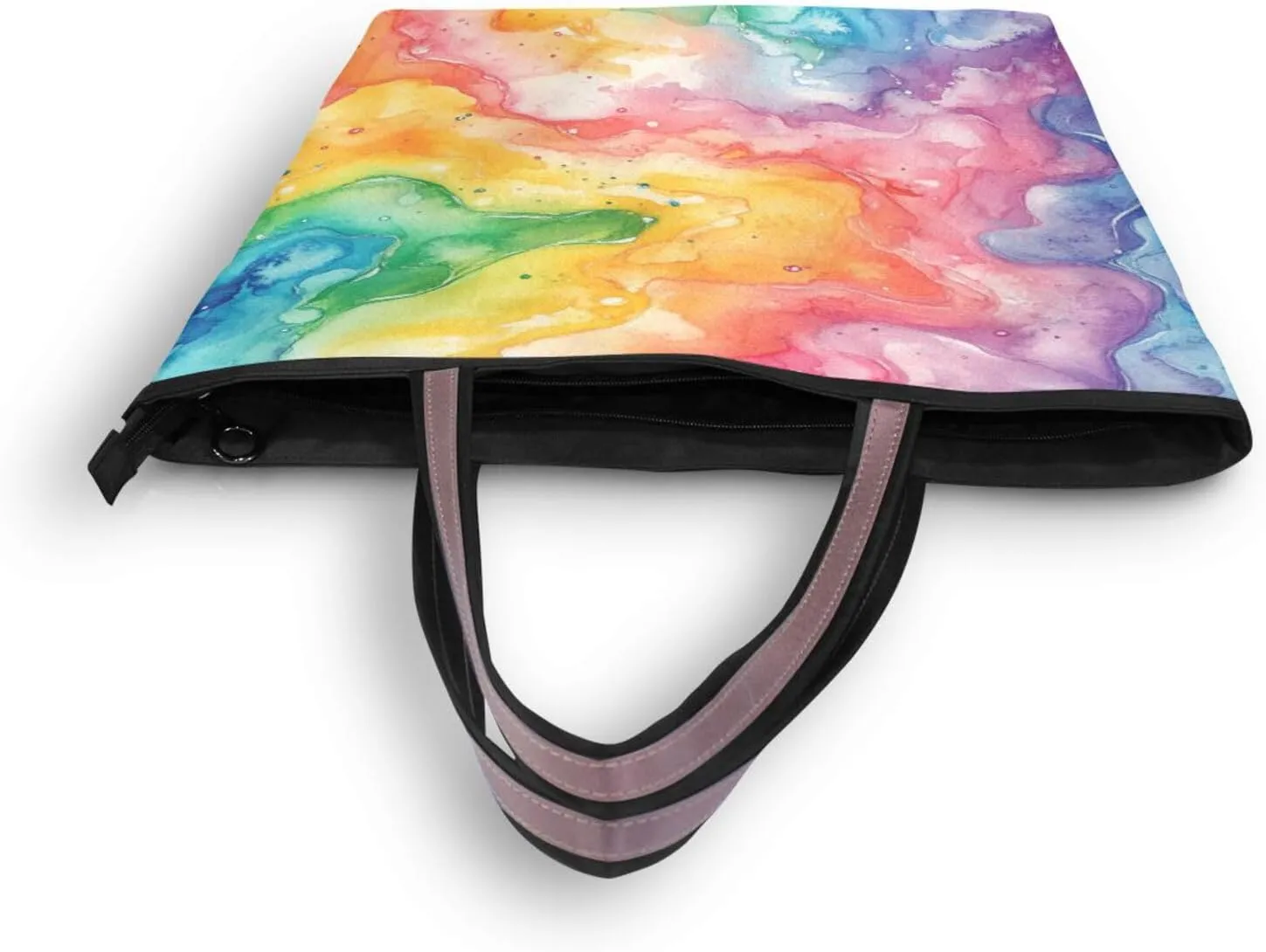 JSTEL Tote Bag for Women with Zipper,Polyester Tote Purse Holiday Tote Bag Work Handbag Women Gift