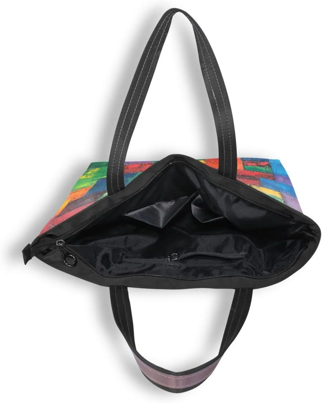 JSTEL Tote Bag for Women with Zipper,Polyester Tote Purse Holiday Tote Bag Work Handbag Women Gift