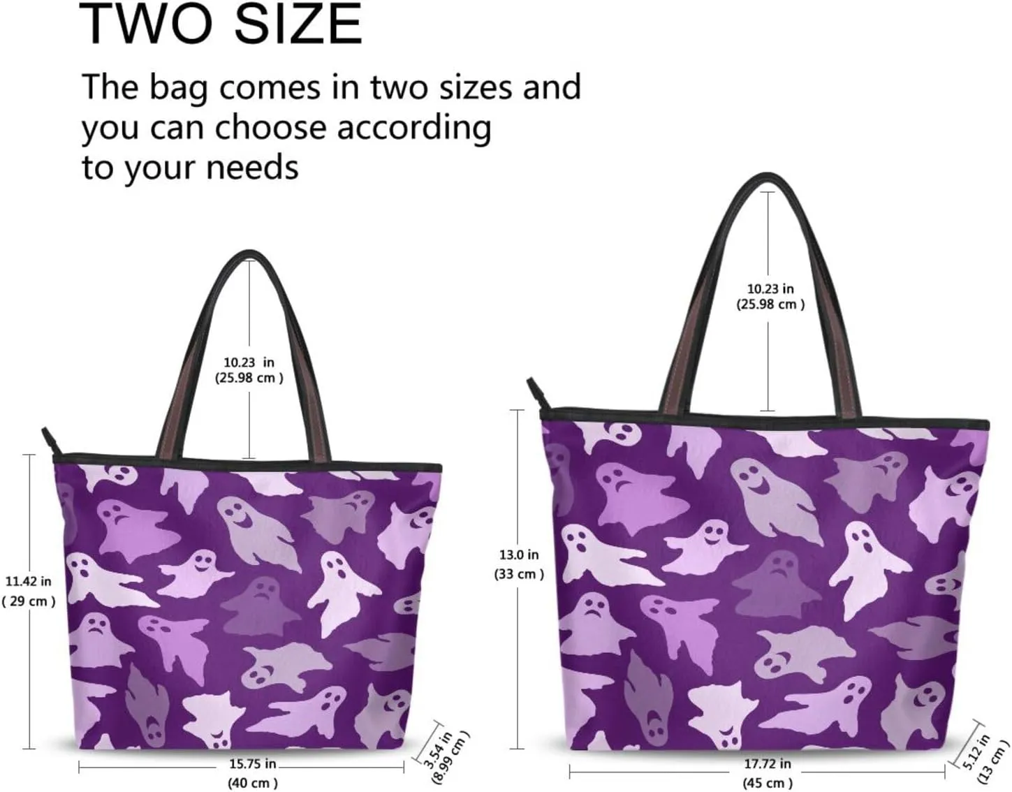 JSTEL Tote Bag for Women with Zipper,Polyester Tote Purse Holiday Tote Bag Work Handbag Women Gift