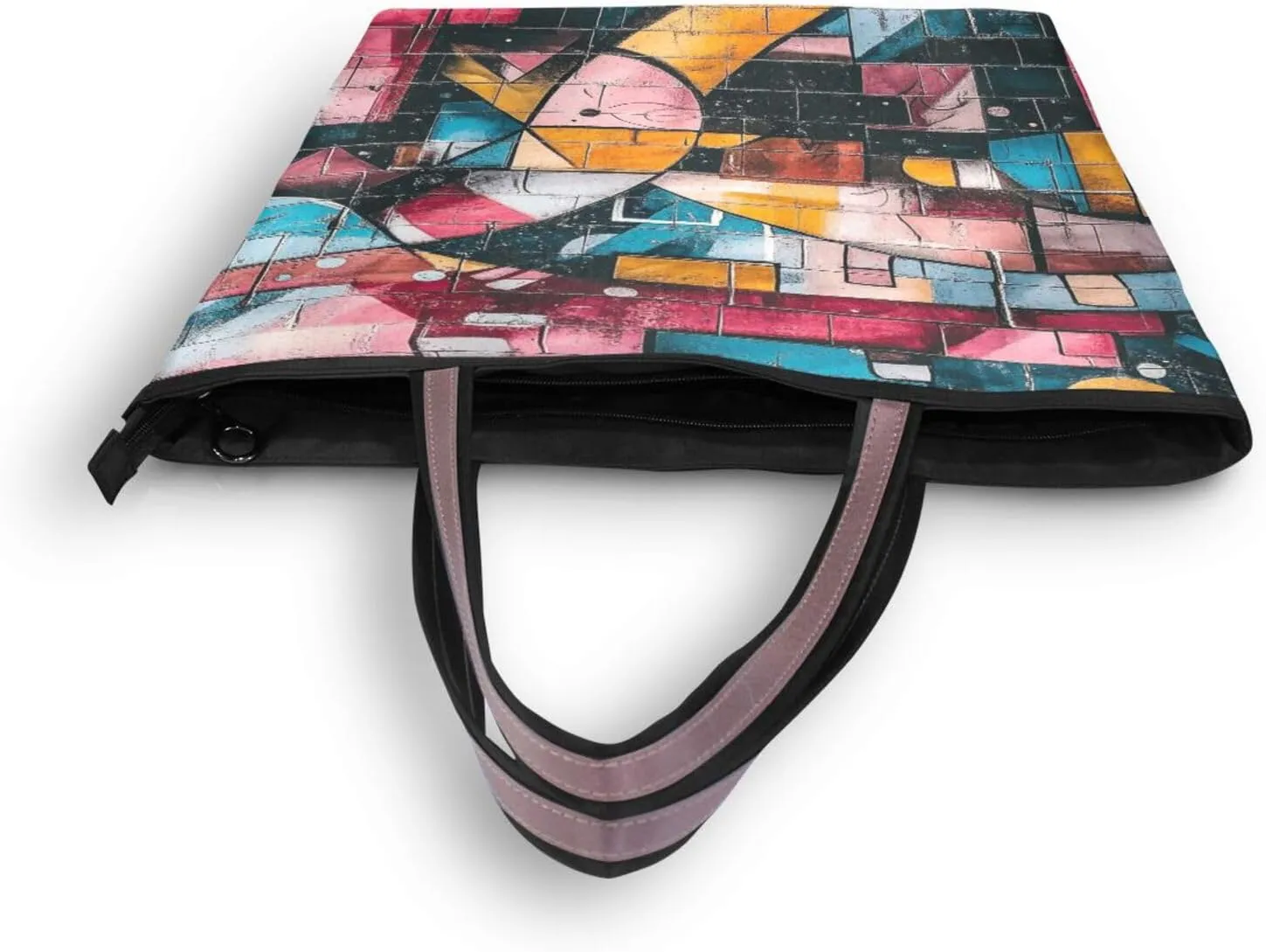 JSTEL Tote Bag for Women with Zipper,Polyester Tote Purse Holiday Tote Bag Work Handbag Women Gift