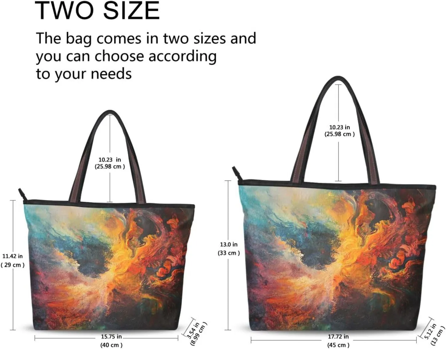 JSTEL Tote Bag for Women with Zipper,Polyester Tote Purse Holiday Tote Bag Work Handbag Women Gift