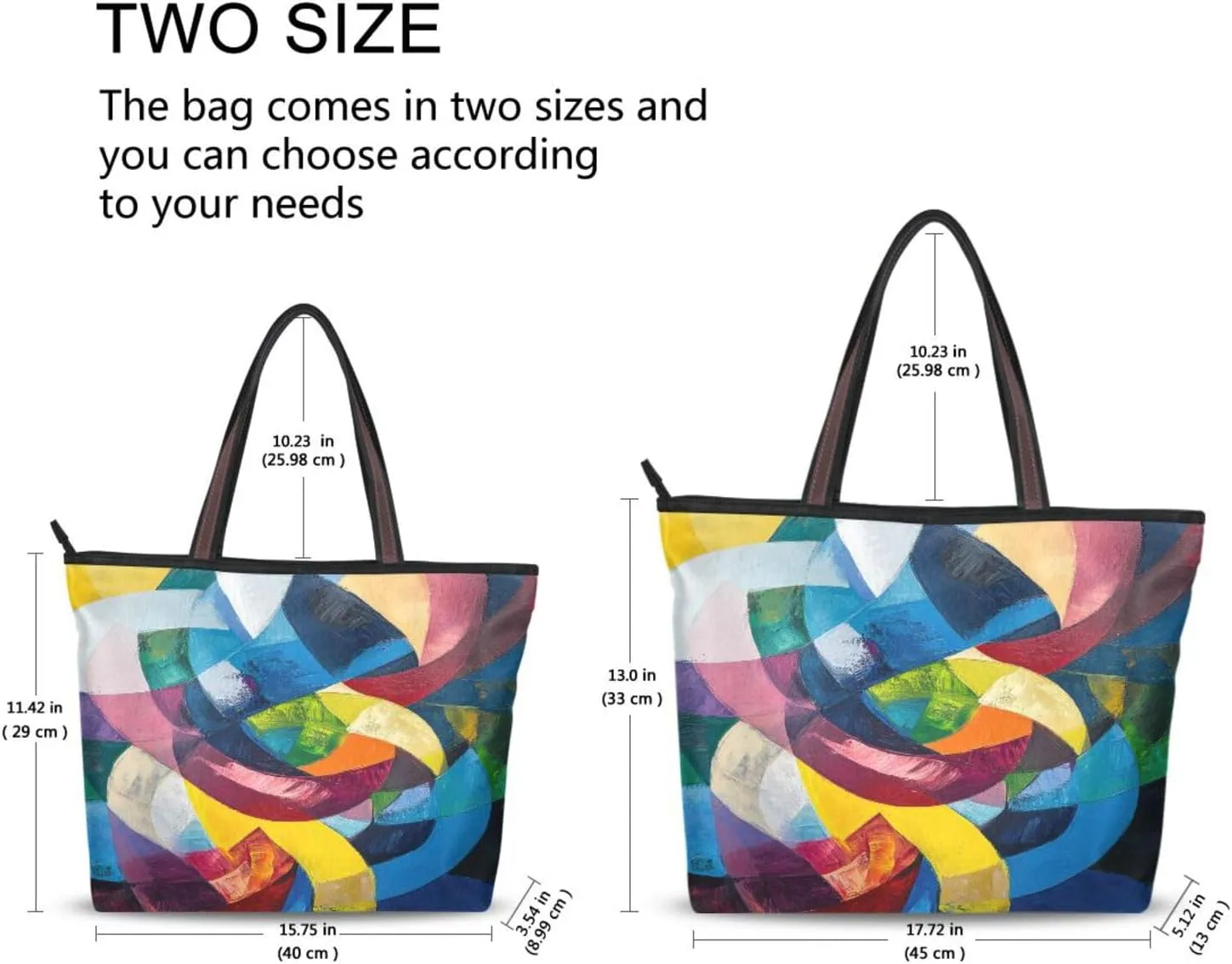 JSTEL Tote Bag for Women with Zipper,Polyester Tote Purse Holiday Tote Bag Work Handbag Women Gift