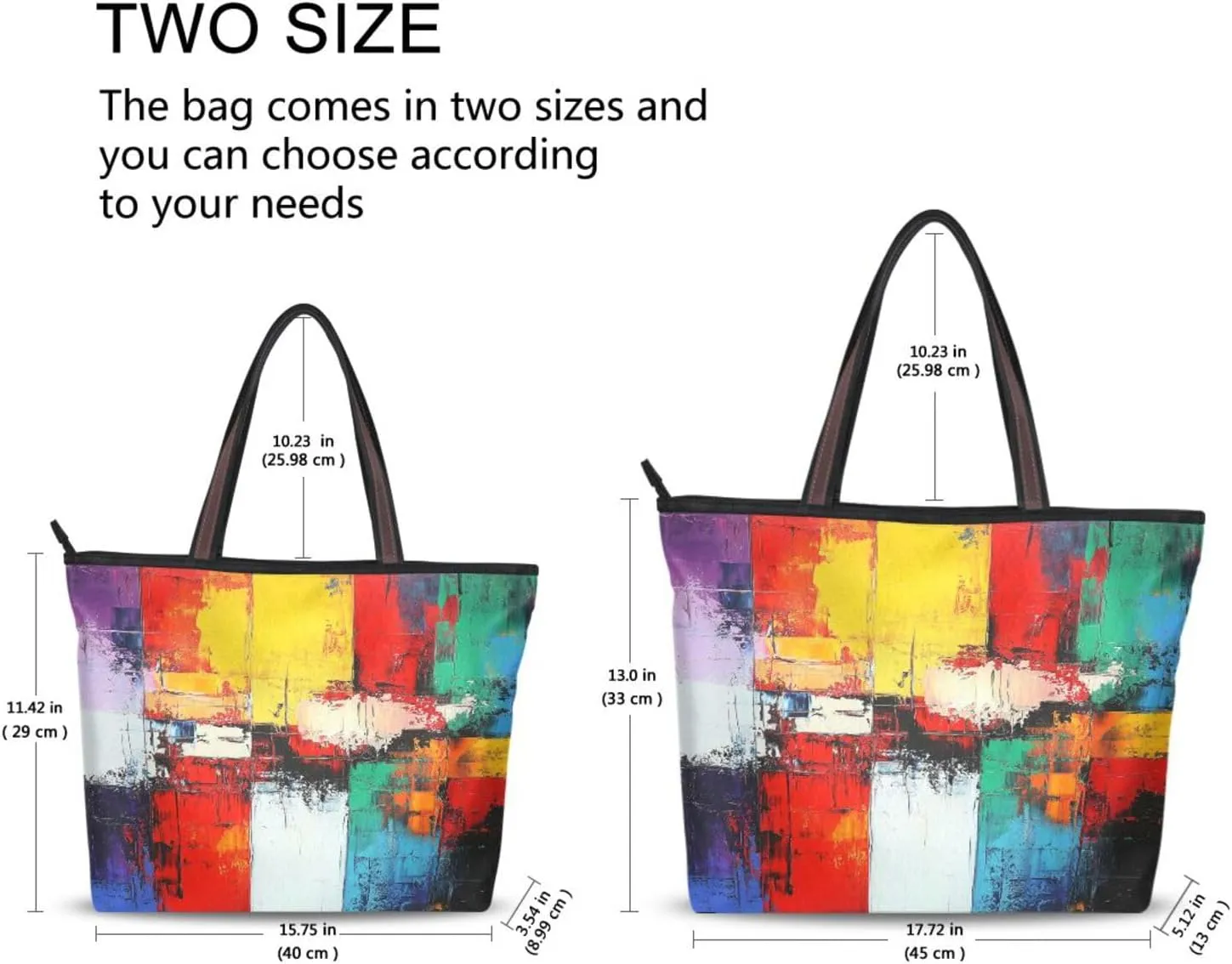 JSTEL Tote Bag for Women with Zipper,Polyester Tote Purse Holiday Tote Bag Work Handbag Women Gift