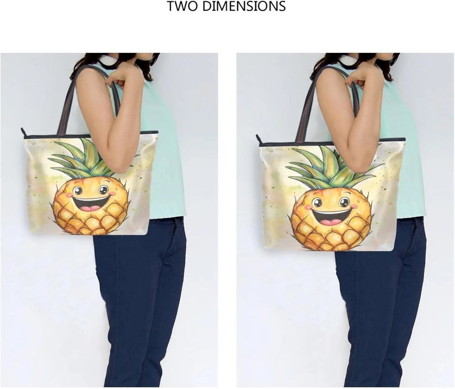JSTEL Tote Bag for Women with Zipper,Polyester Tote Purse Holiday Tote Bag Work Handbag Women Gift