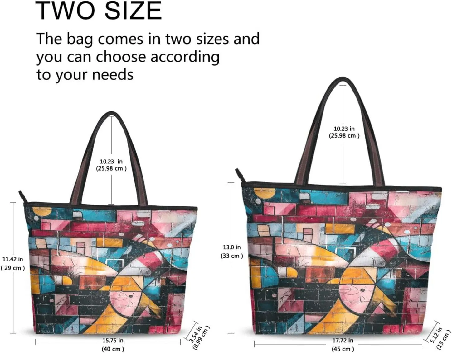 JSTEL Tote Bag for Women with Zipper,Polyester Tote Purse Holiday Tote Bag Work Handbag Women Gift