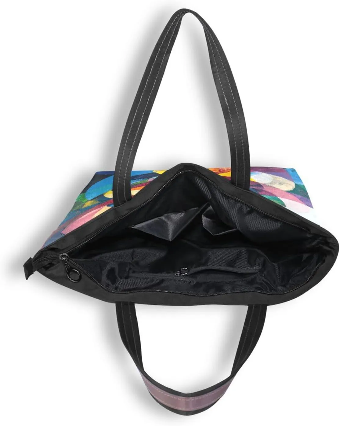 JSTEL Tote Bag for Women with Zipper,Polyester Tote Purse Holiday Tote Bag Work Handbag Women Gift