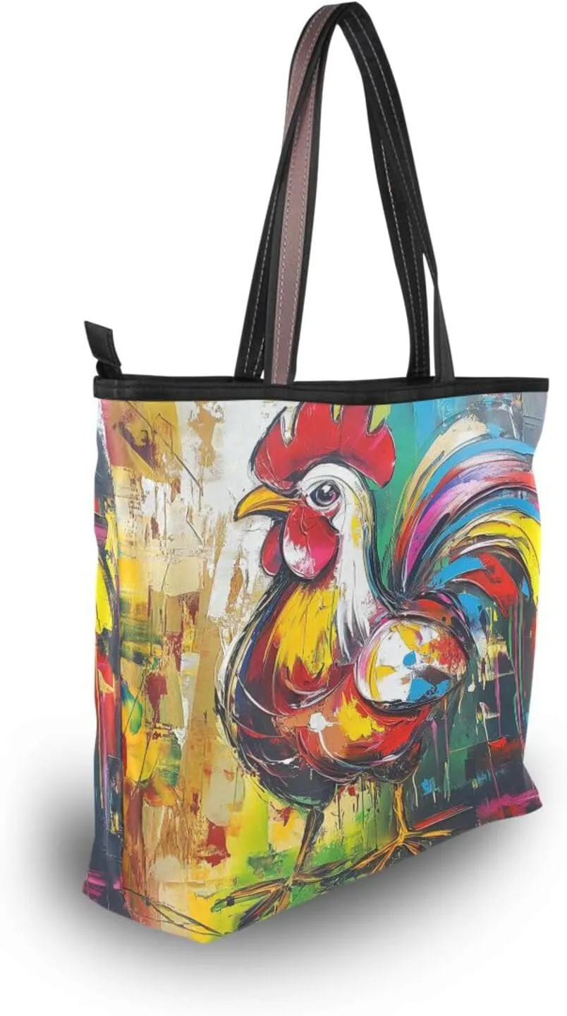 JSTEL Tote Bag for Women with Zipper,Polyester Tote Purse Holiday Tote Bag Work Handbag Women Gift