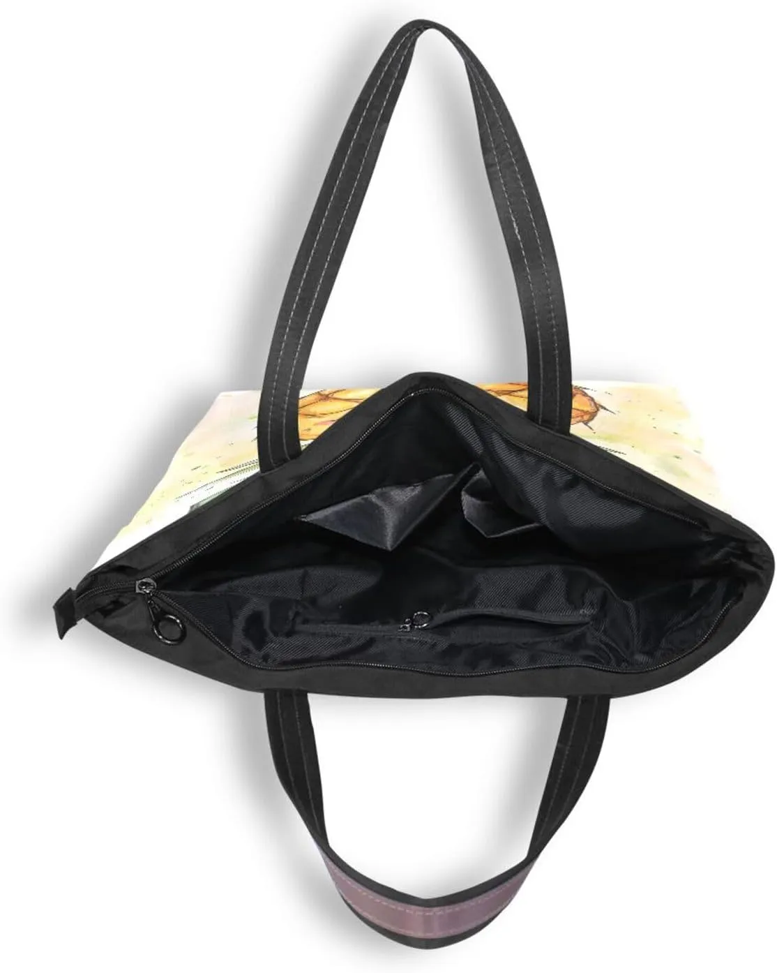 JSTEL Tote Bag for Women with Zipper,Polyester Tote Purse Holiday Tote Bag Work Handbag Women Gift