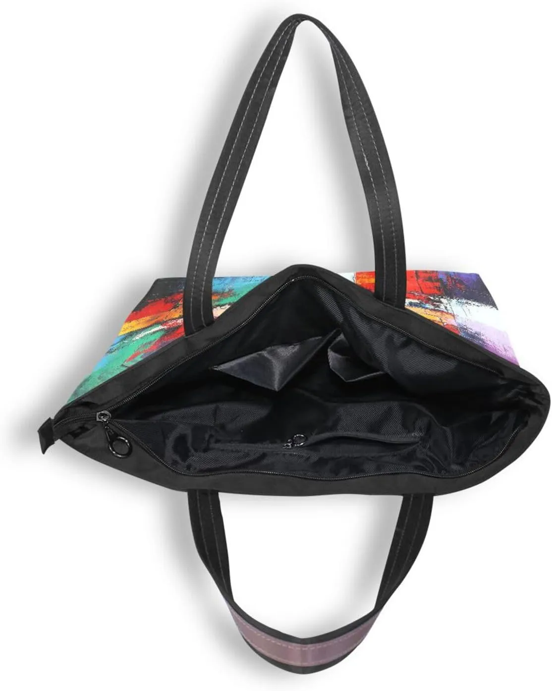 JSTEL Tote Bag for Women with Zipper,Polyester Tote Purse Holiday Tote Bag Work Handbag Women Gift