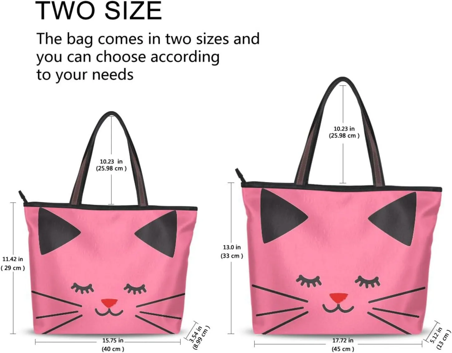 JSTEL Tote Bag for Women with Zipper,Polyester Tote Purse Holiday Tote Bag Work Handbag Women Gift