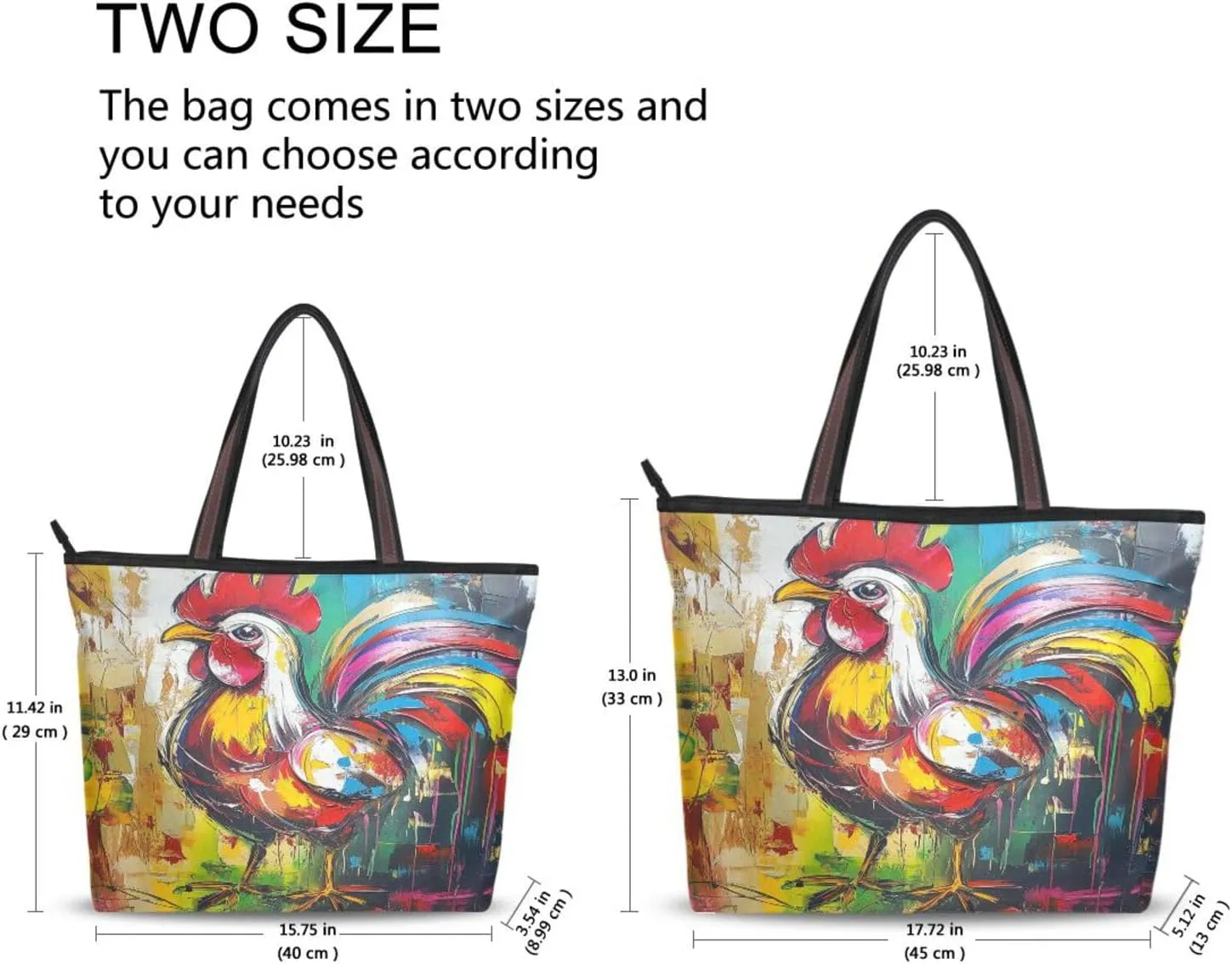 JSTEL Tote Bag for Women with Zipper,Polyester Tote Purse Holiday Tote Bag Work Handbag Women Gift