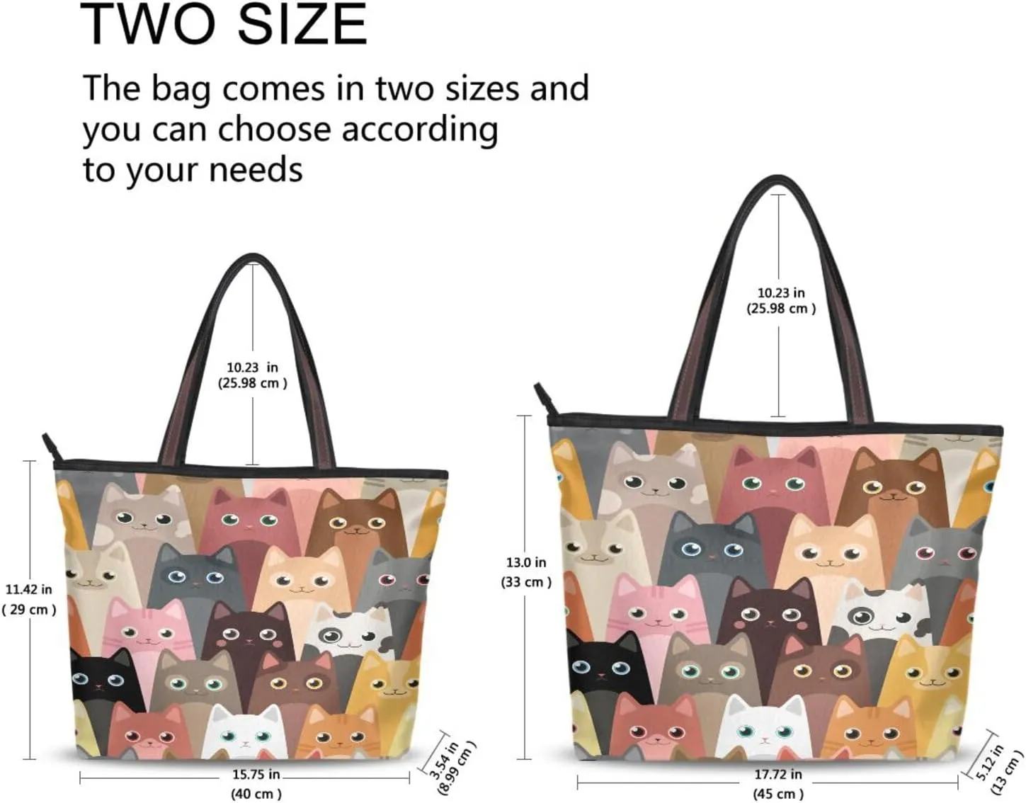 JSTEL Tote Bag for Women with Zipper,Polyester Tote Purse Holiday Tote Bag Work Handbag Women Gift