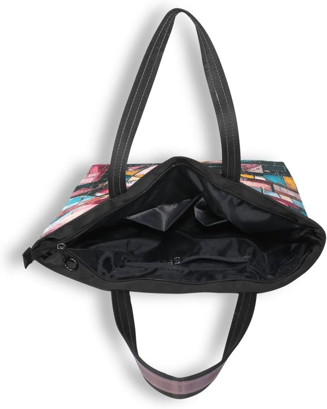 JSTEL Tote Bag for Women with Zipper,Polyester Tote Purse Holiday Tote Bag Work Handbag Women Gift