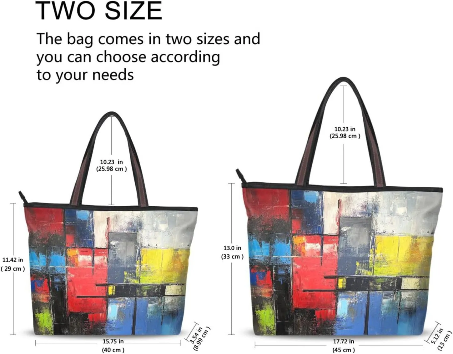 JSTEL Tote Bag for Women with Zipper,Polyester Tote Purse Holiday Tote Bag Work Handbag Women Gift