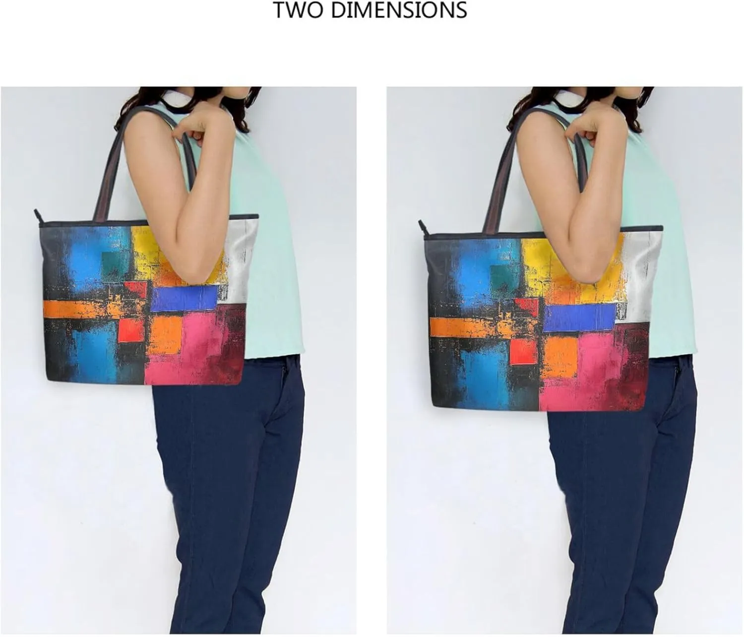 JSTEL Tote Bag for Women with Zipper,Polyester Tote Purse Holiday Tote Bag Work Handbag Women Gift