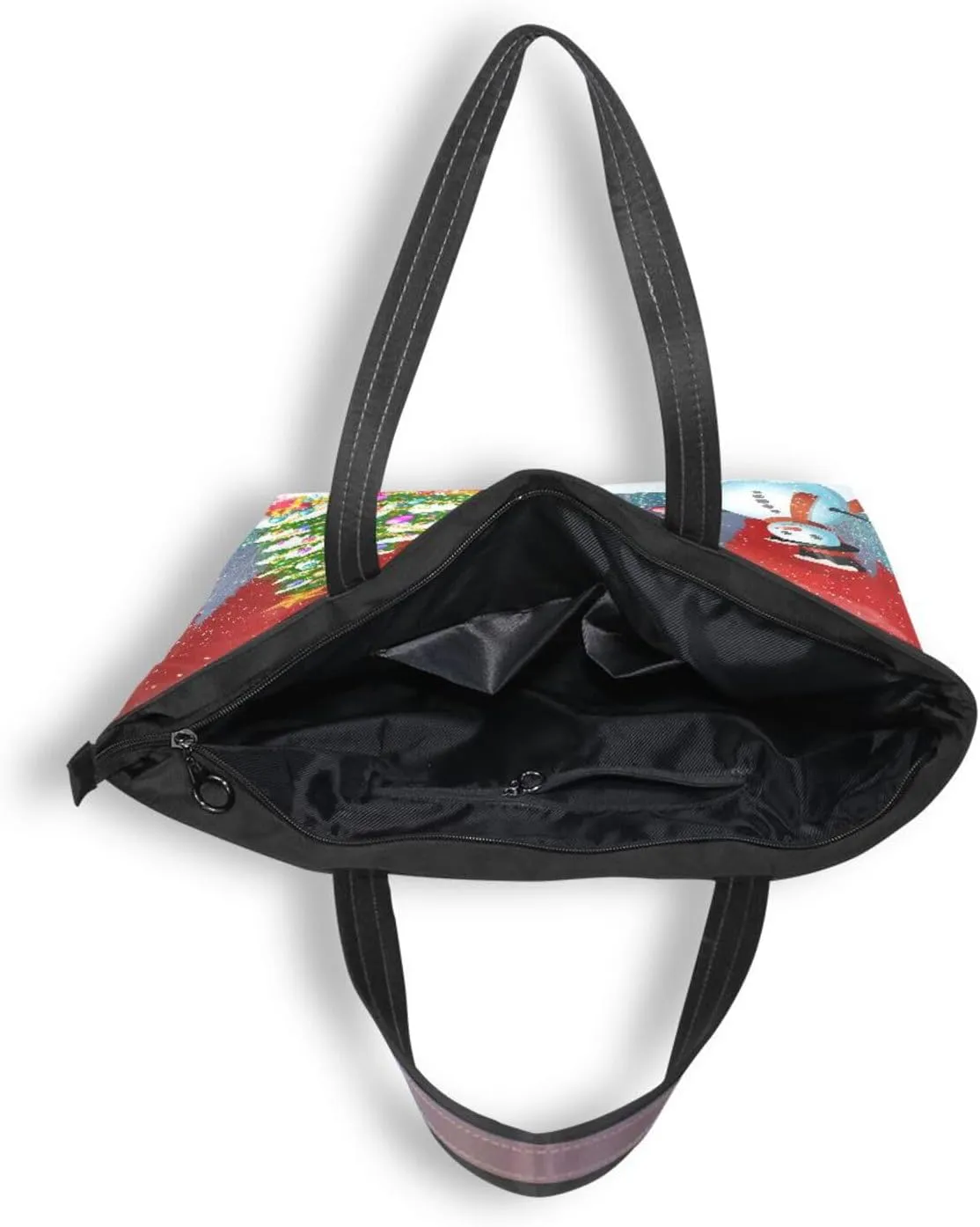 JSTEL Tote Bag for Women with Zipper,Polyester Tote Purse Holiday Tote Bag Work Handbag Women Gift
