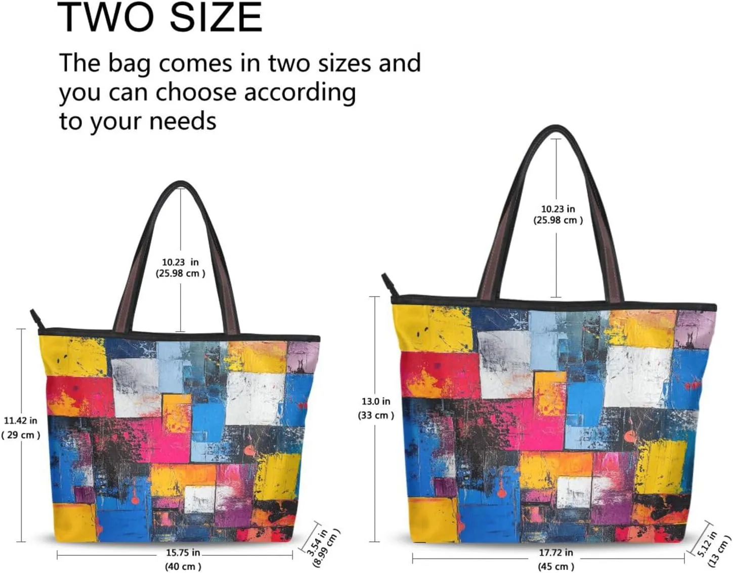JSTEL Tote Bag for Women with Zipper,Polyester Tote Purse Holiday Tote Bag Work Handbag Women Gift