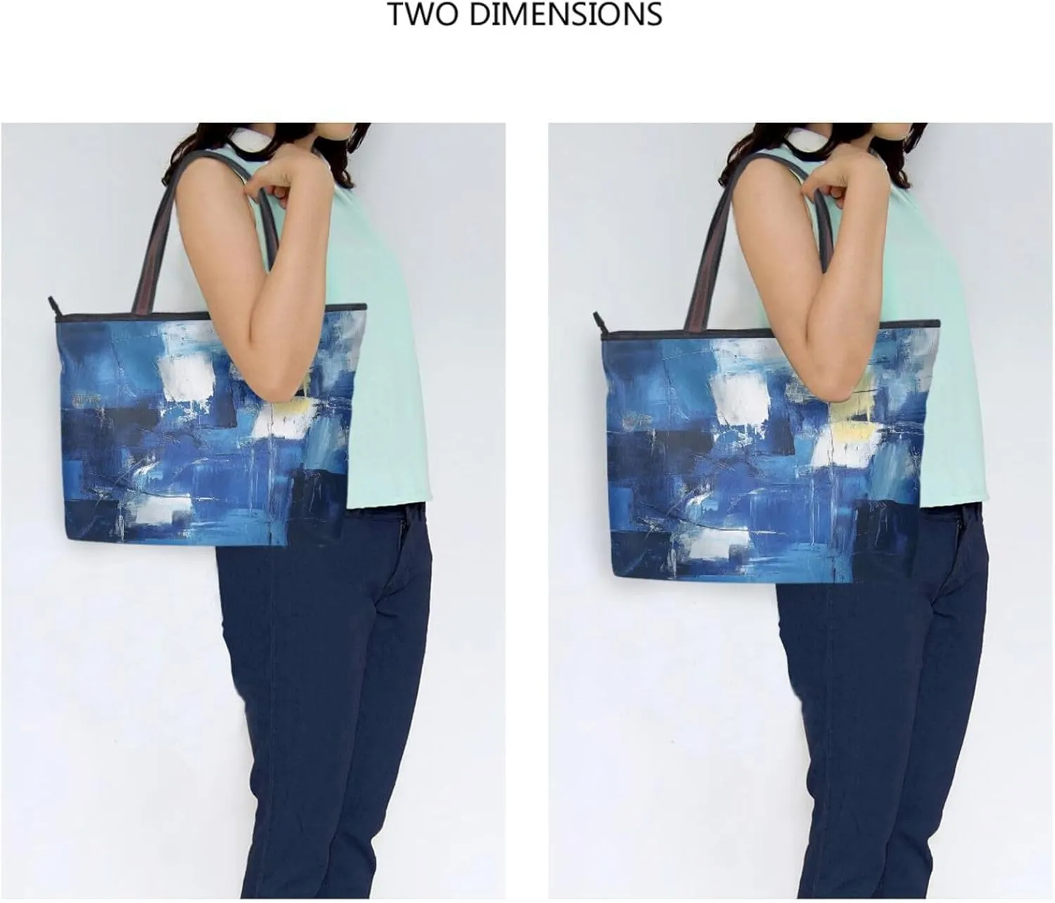JSTEL Tote Bag for Women with Zipper,Polyester Tote Purse Holiday Tote Bag Work Handbag Women Gift