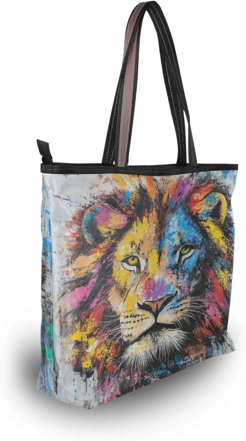 JSTEL Tote Bag for Women with Zipper,Polyester Tote Purse Holiday Tote Bag Work Handbag Women Gift