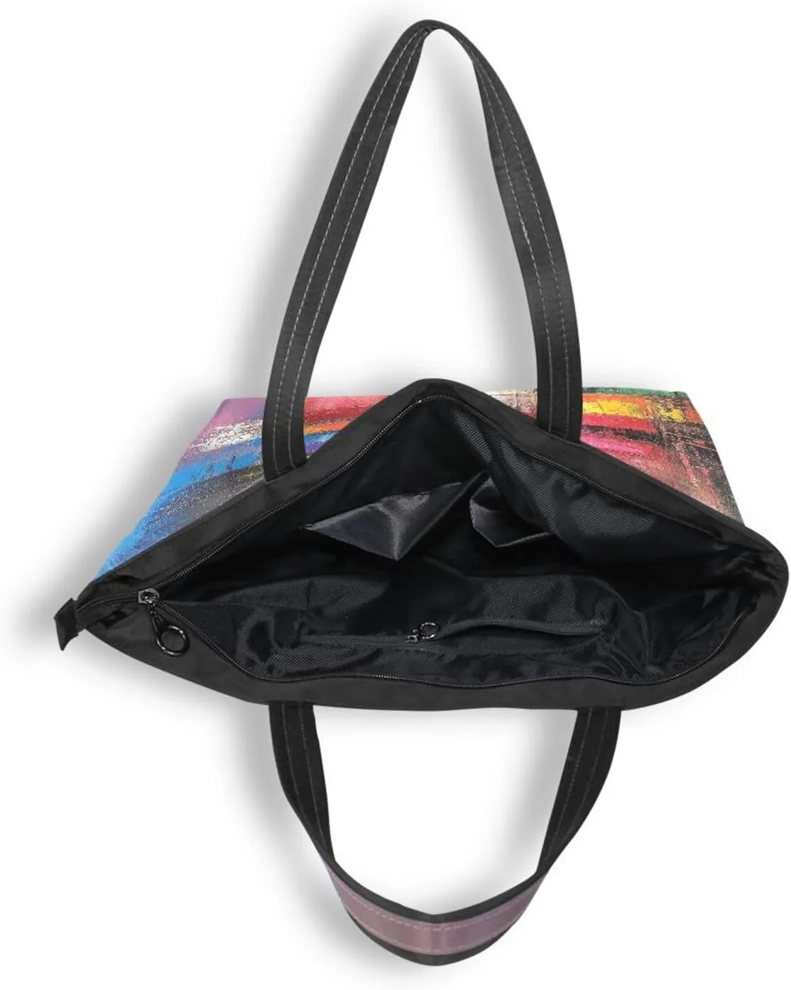 JSTEL Tote Bag for Women with Zipper,Polyester Tote Purse Holiday Tote Bag Work Handbag Women Gift