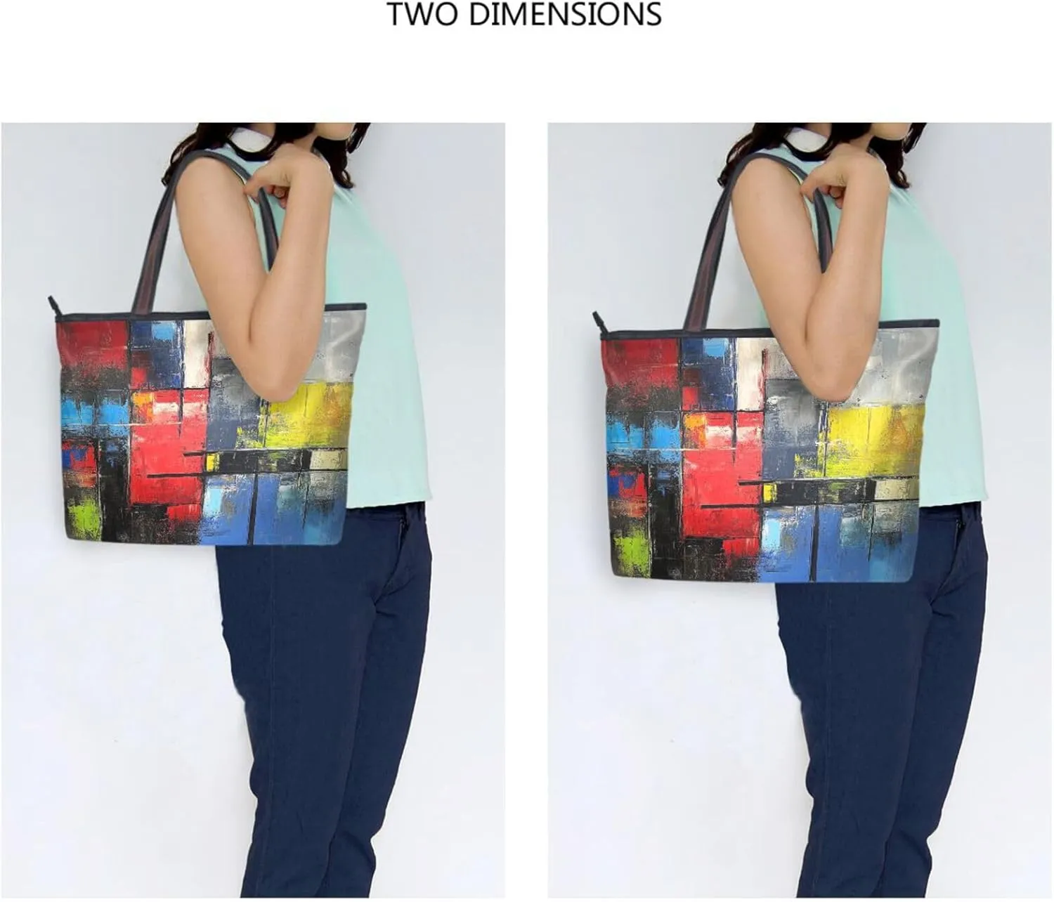 JSTEL Tote Bag for Women with Zipper,Polyester Tote Purse Holiday Tote Bag Work Handbag Women Gift
