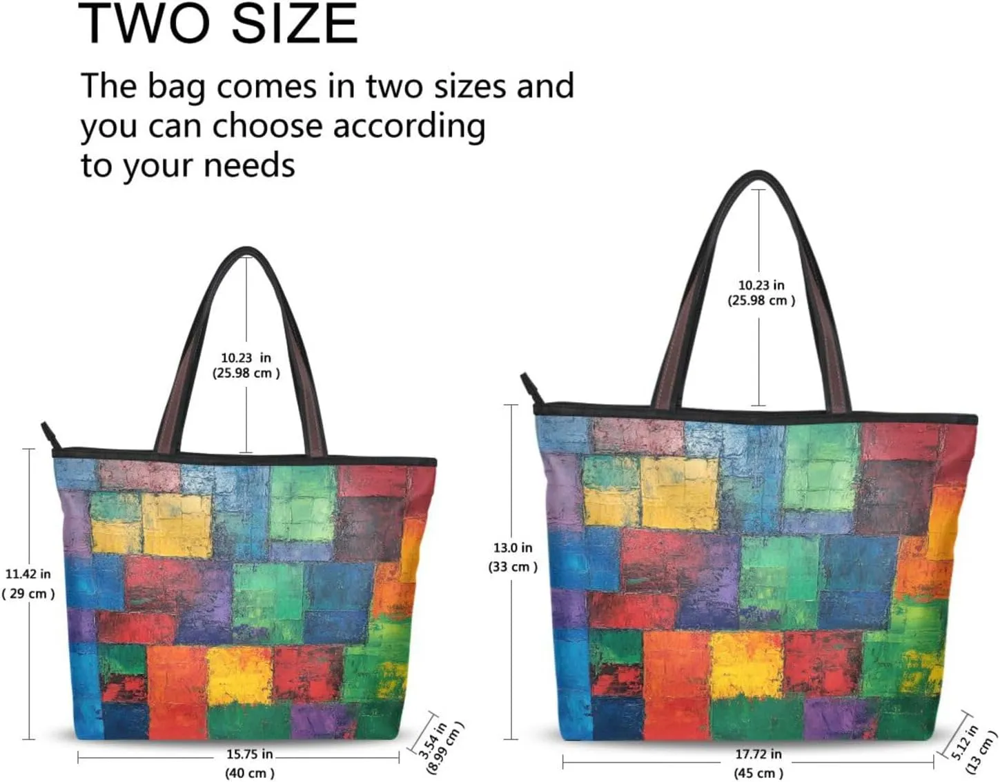 JSTEL Tote Bag for Women with Zipper,Polyester Tote Purse Holiday Tote Bag Work Handbag Women Gift