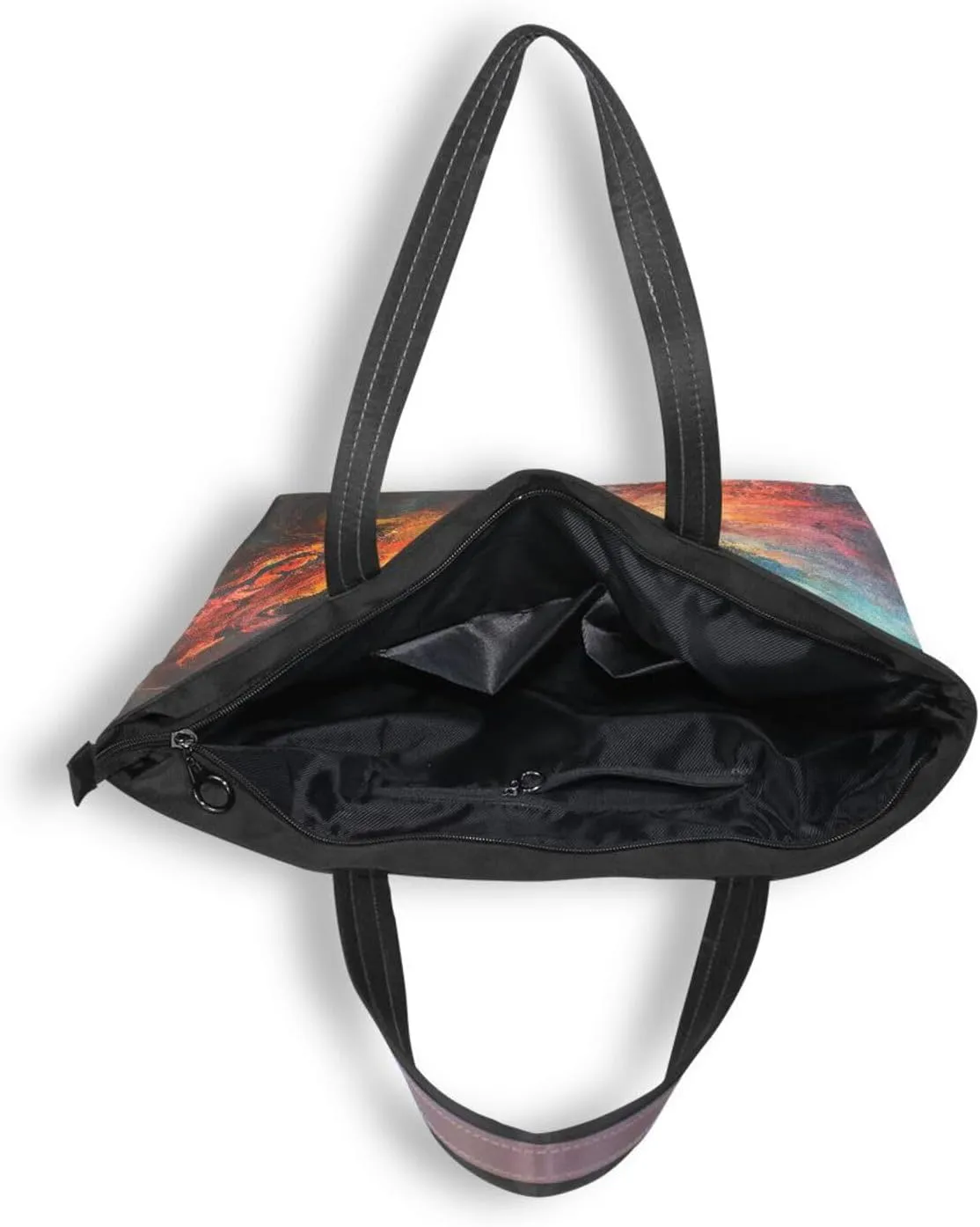 JSTEL Tote Bag for Women with Zipper,Polyester Tote Purse Holiday Tote Bag Work Handbag Women Gift