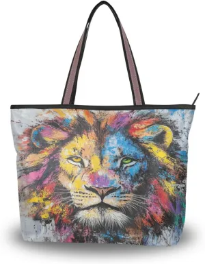 JSTEL Tote Bag for Women with Zipper,Polyester Tote Purse Holiday Tote Bag Work Handbag Women Gift