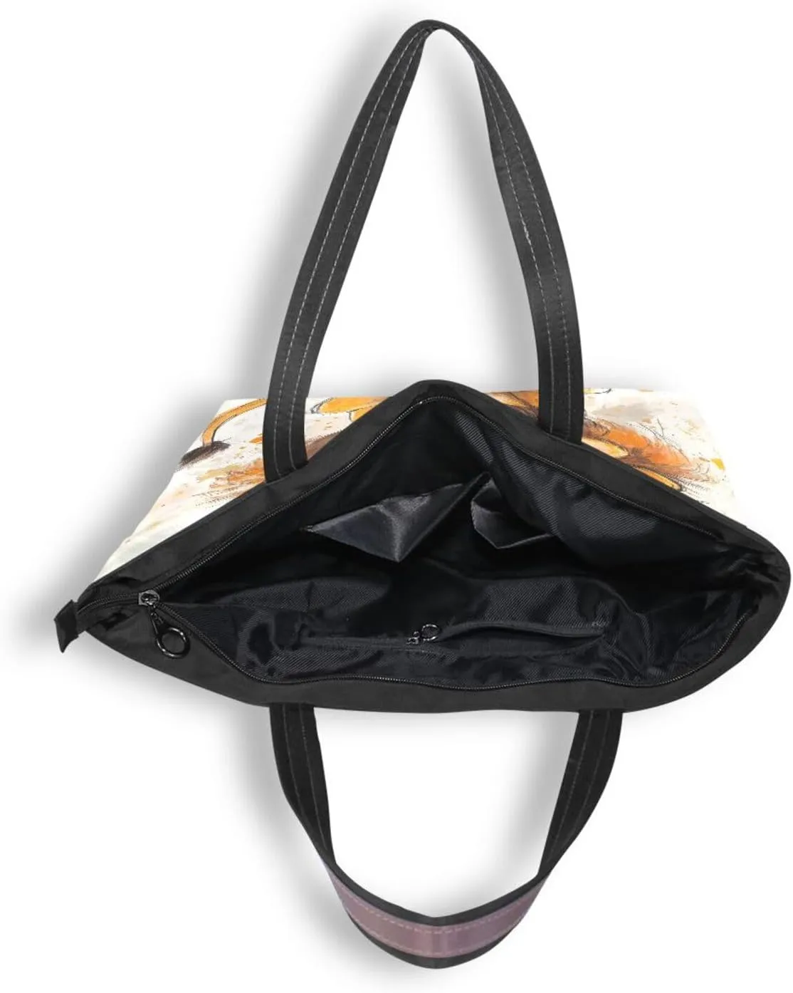 JSTEL Tote Bag for Women with Zipper,Polyester Tote Purse Holiday Tote Bag Work Handbag Women Gift
