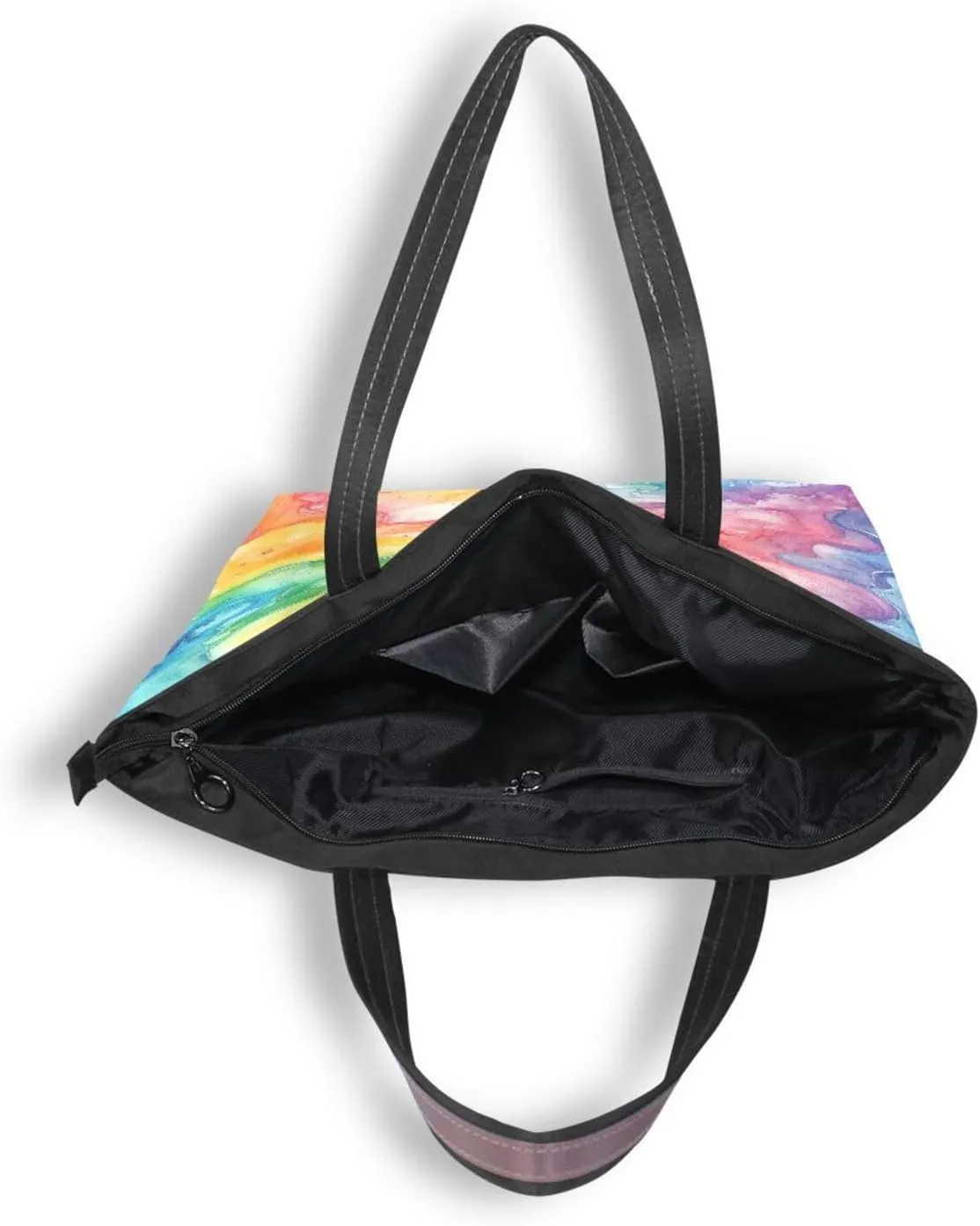 JSTEL Tote Bag for Women with Zipper,Polyester Tote Purse Holiday Tote Bag Work Handbag Women Gift