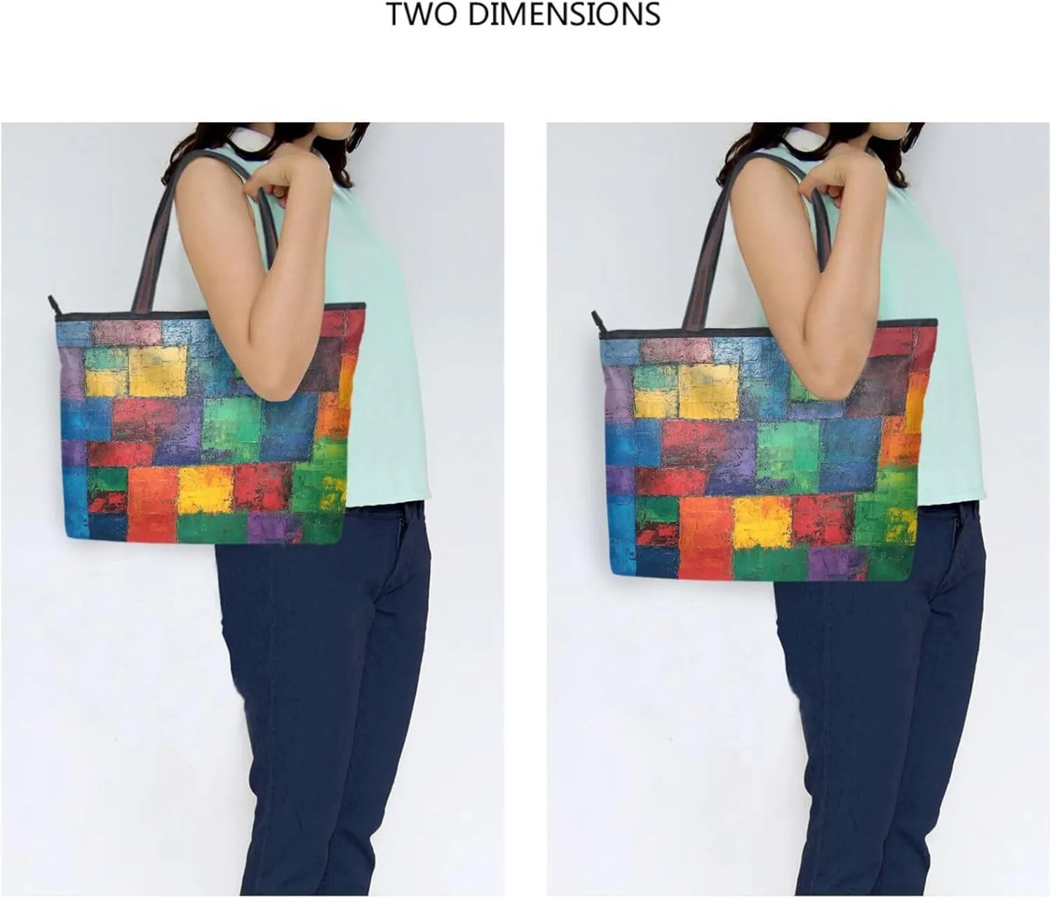 JSTEL Tote Bag for Women with Zipper,Polyester Tote Purse Holiday Tote Bag Work Handbag Women Gift