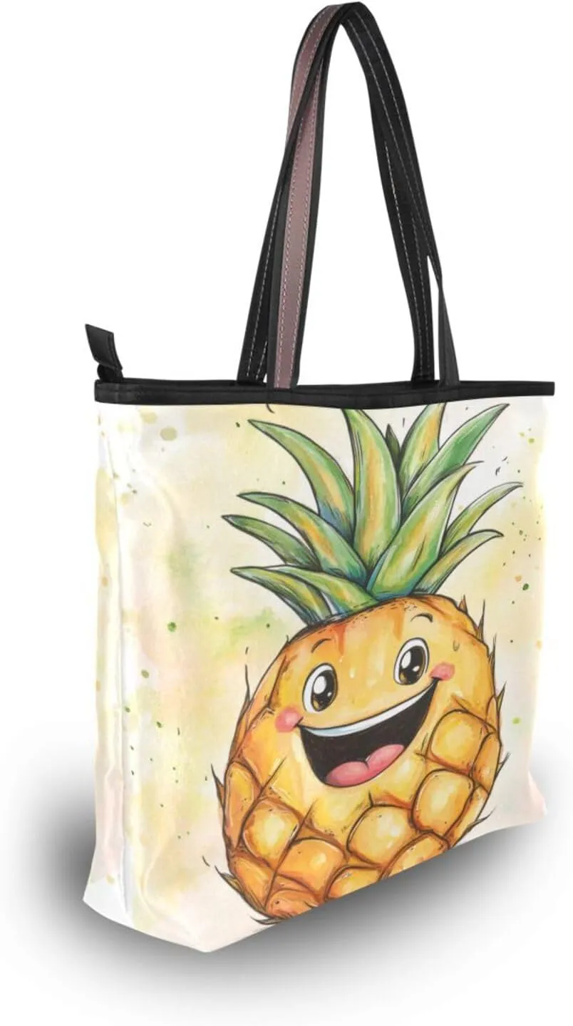 JSTEL Tote Bag for Women with Zipper,Polyester Tote Purse Holiday Tote Bag Work Handbag Women Gift