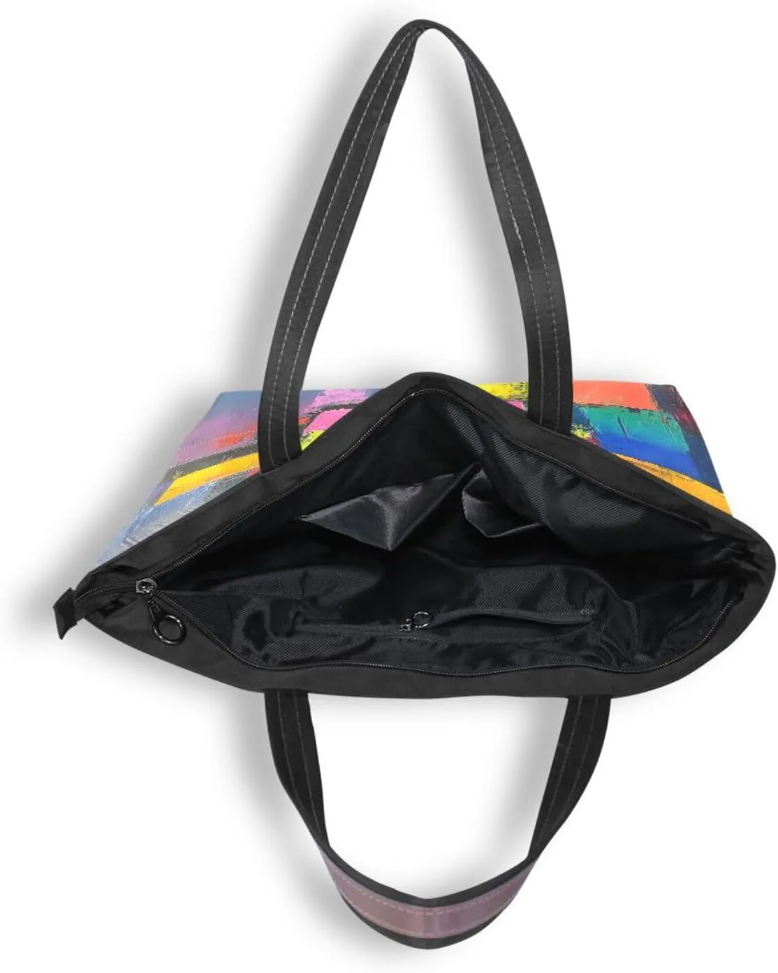JSTEL Tote Bag for Women with Zipper,Polyester Tote Purse Holiday Tote Bag Work Handbag Women Gift
