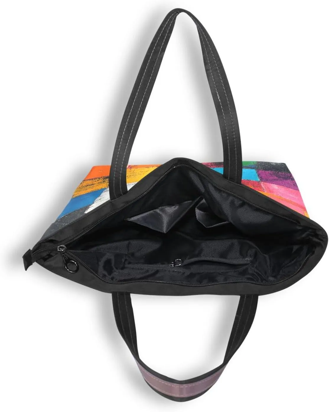 JSTEL Tote Bag for Women with Zipper,Polyester Tote Purse Holiday Tote Bag Work Handbag Women Gift