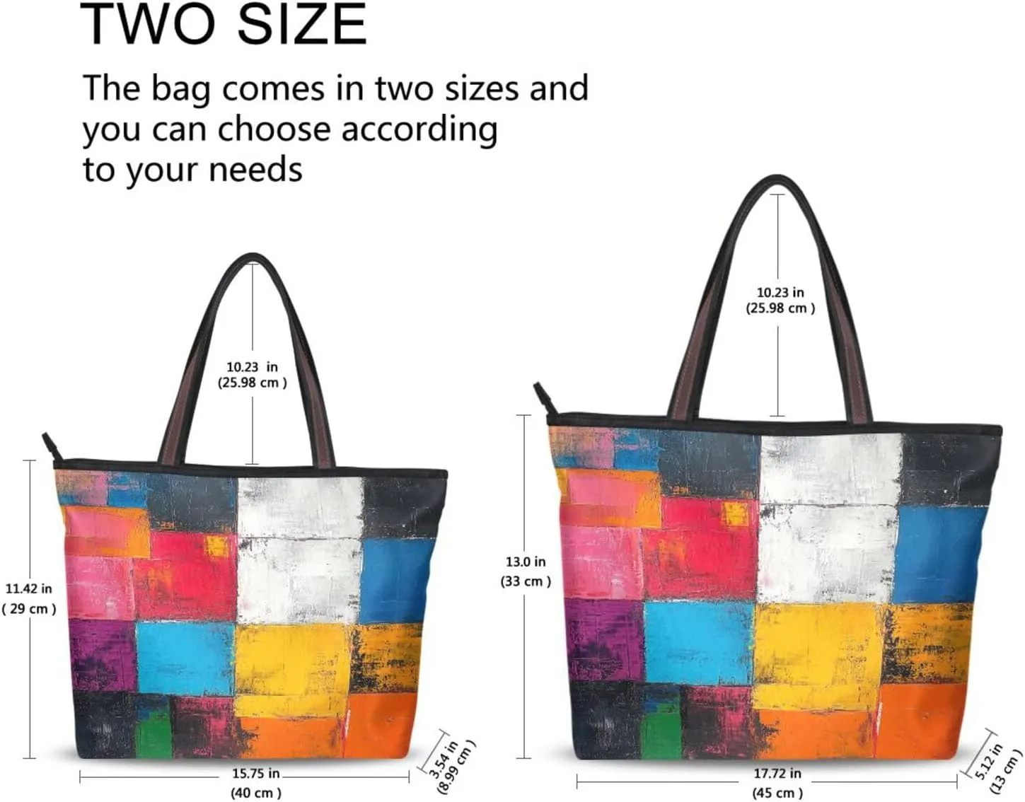 JSTEL Tote Bag for Women with Zipper,Polyester Tote Purse Holiday Tote Bag Work Handbag Women Gift