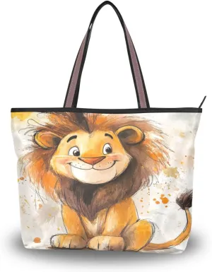 JSTEL Tote Bag for Women with Zipper,Polyester Tote Purse Holiday Tote Bag Work Handbag Women Gift
