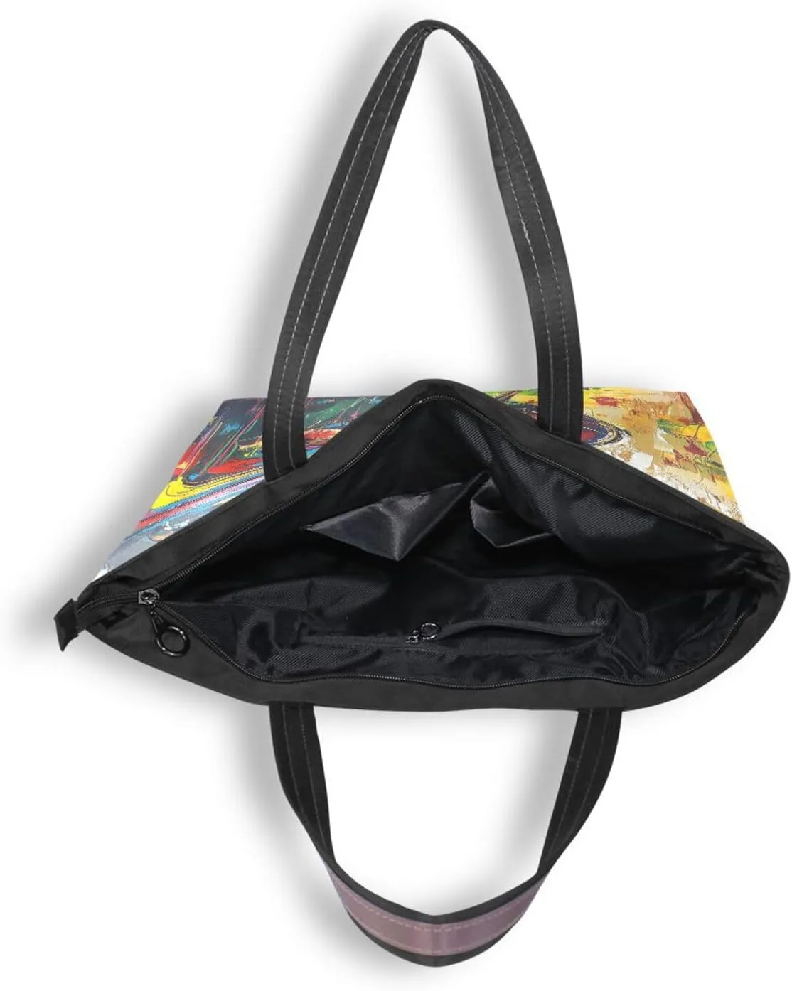 JSTEL Tote Bag for Women with Zipper,Polyester Tote Purse Holiday Tote Bag Work Handbag Women Gift