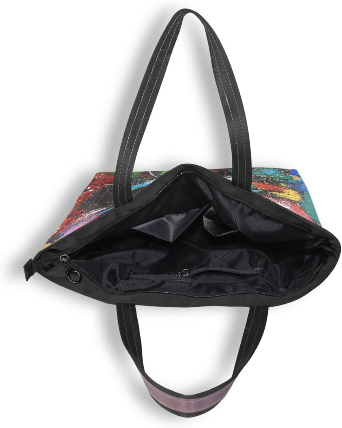 JSTEL Tote Bag for Women with Zipper,Polyester Tote Purse Holiday Tote Bag Work Handbag Women Gift