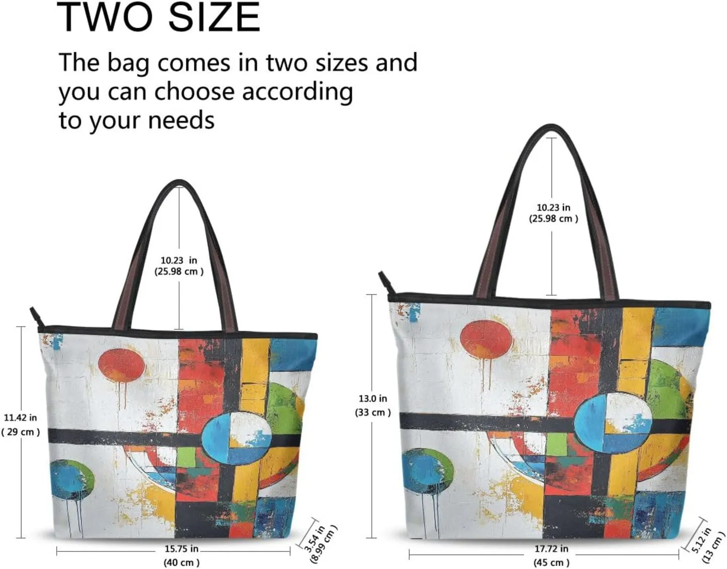JSTEL Tote Bag for Women with Zipper,Polyester Tote Purse Holiday Tote Bag Work Handbag Women Gift