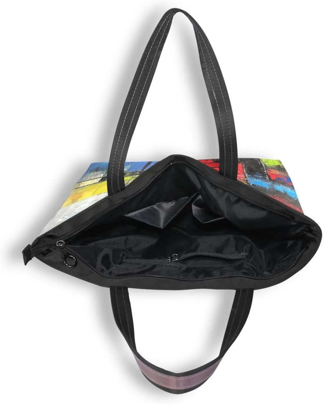 JSTEL Tote Bag for Women with Zipper,Polyester Tote Purse Holiday Tote Bag Work Handbag Women Gift