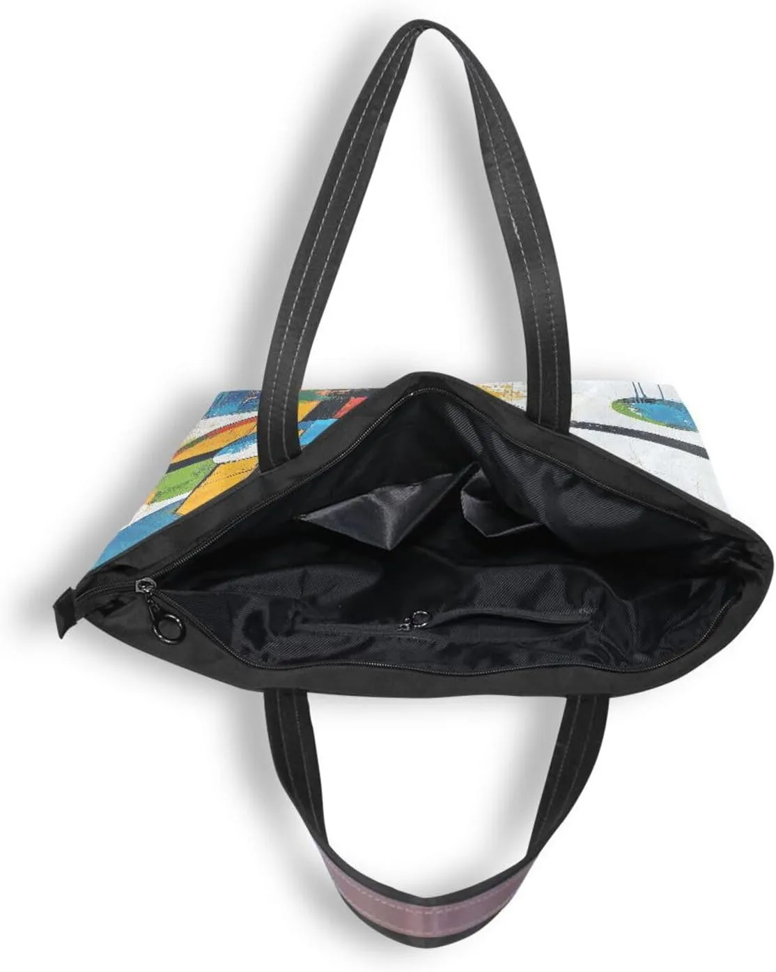 JSTEL Tote Bag for Women with Zipper,Polyester Tote Purse Holiday Tote Bag Work Handbag Women Gift
