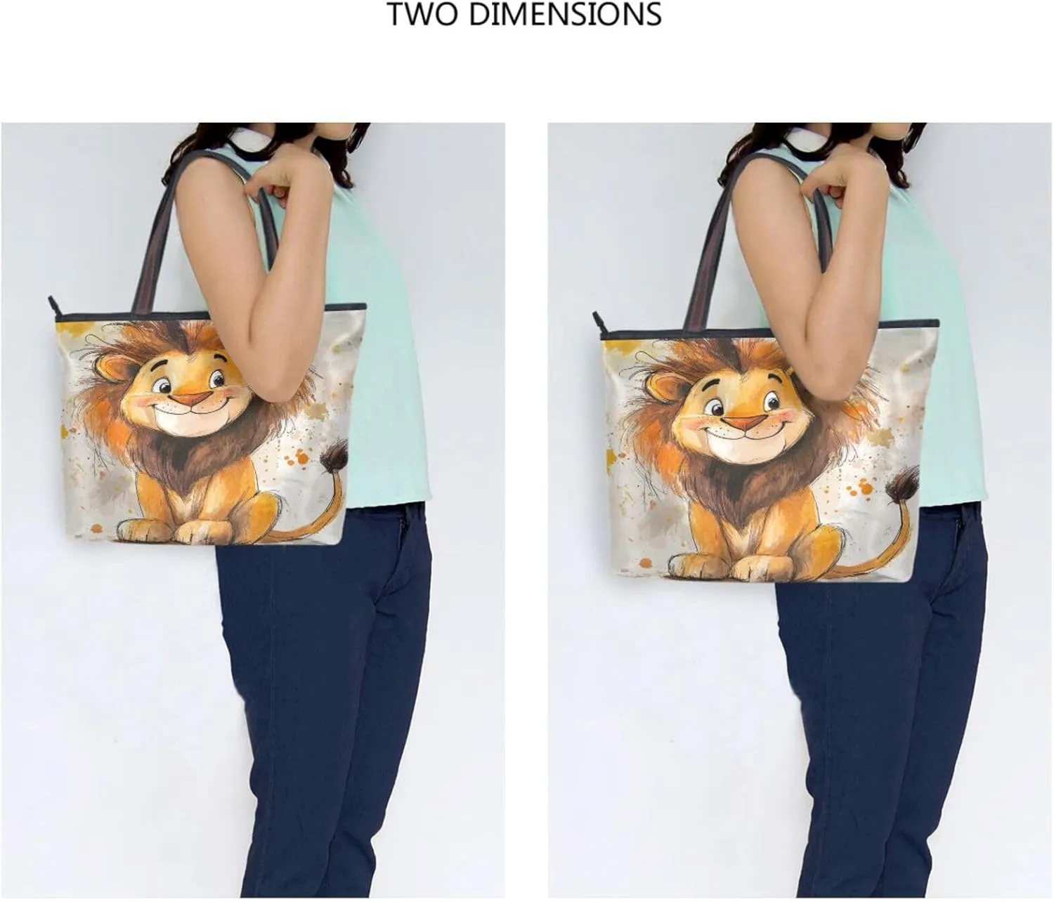 JSTEL Tote Bag for Women with Zipper,Polyester Tote Purse Holiday Tote Bag Work Handbag Women Gift