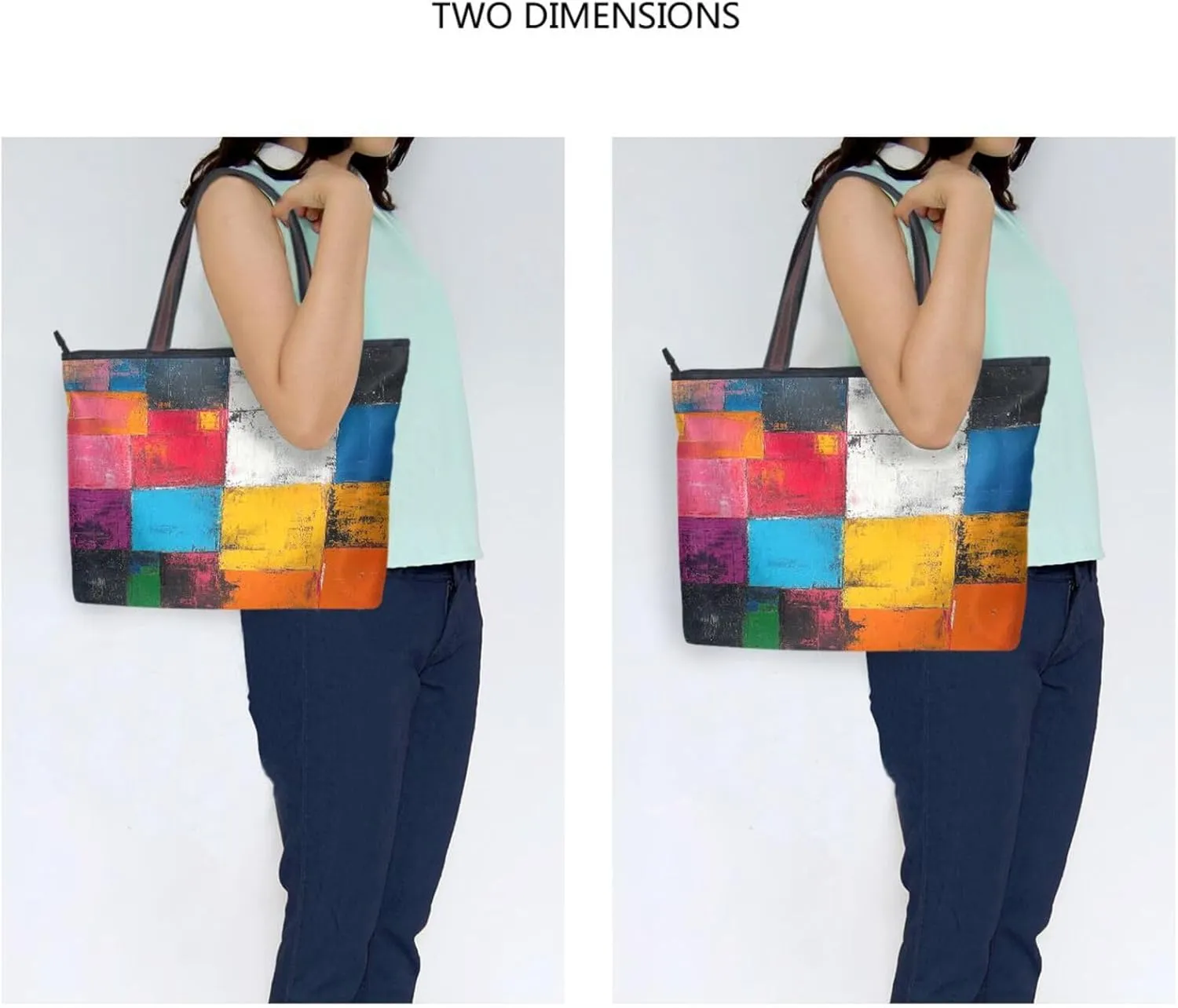JSTEL Tote Bag for Women with Zipper,Polyester Tote Purse Holiday Tote Bag Work Handbag Women Gift