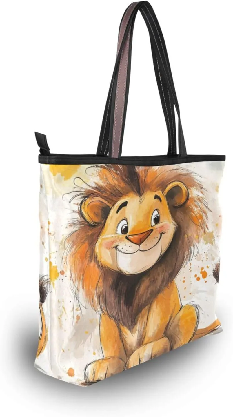JSTEL Tote Bag for Women with Zipper,Polyester Tote Purse Holiday Tote Bag Work Handbag Women Gift