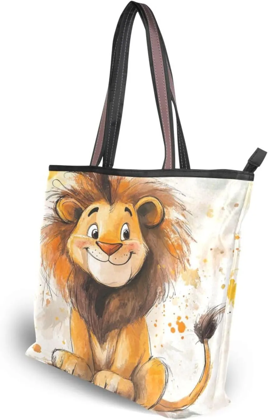 JSTEL Tote Bag for Women with Zipper,Polyester Tote Purse Holiday Tote Bag Work Handbag Women Gift
