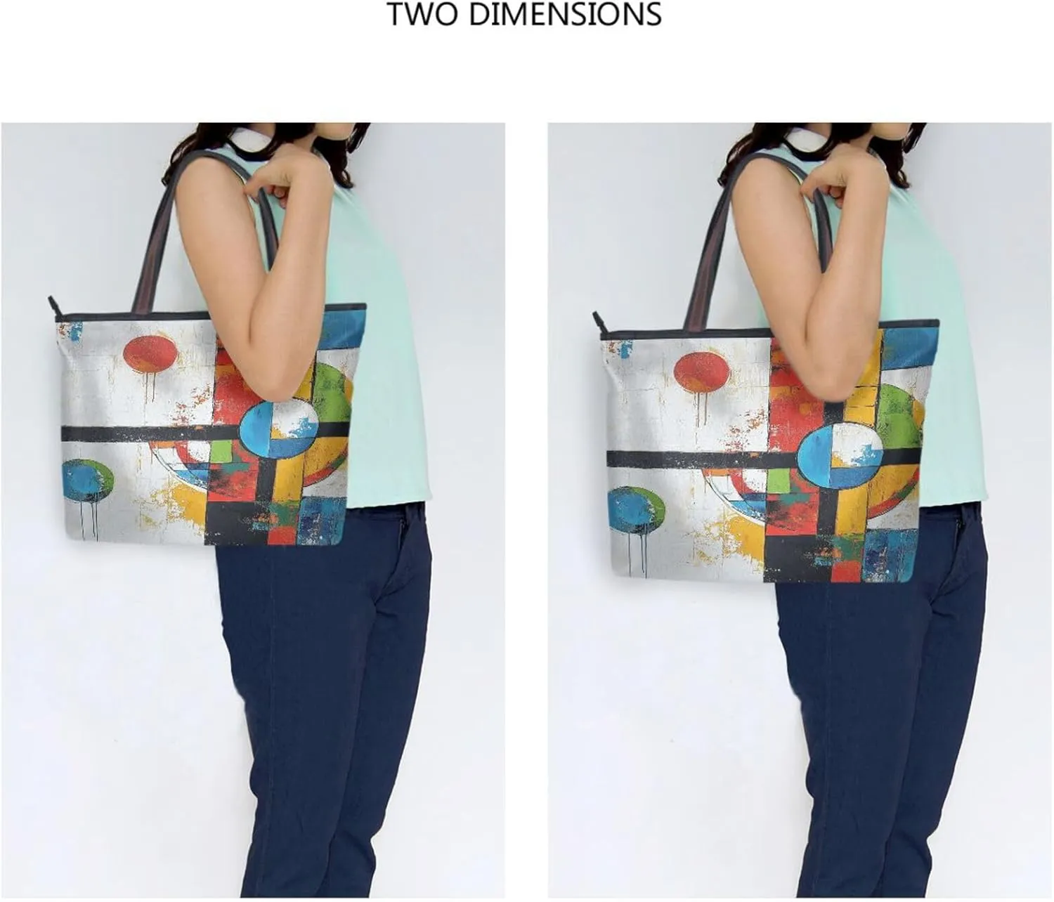 JSTEL Tote Bag for Women with Zipper,Polyester Tote Purse Holiday Tote Bag Work Handbag Women Gift